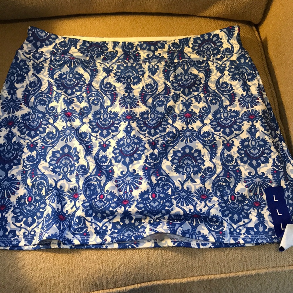 Costco Skort with blue pink and white print